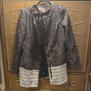 Banana Republic Black and Gray Tweed Blazer